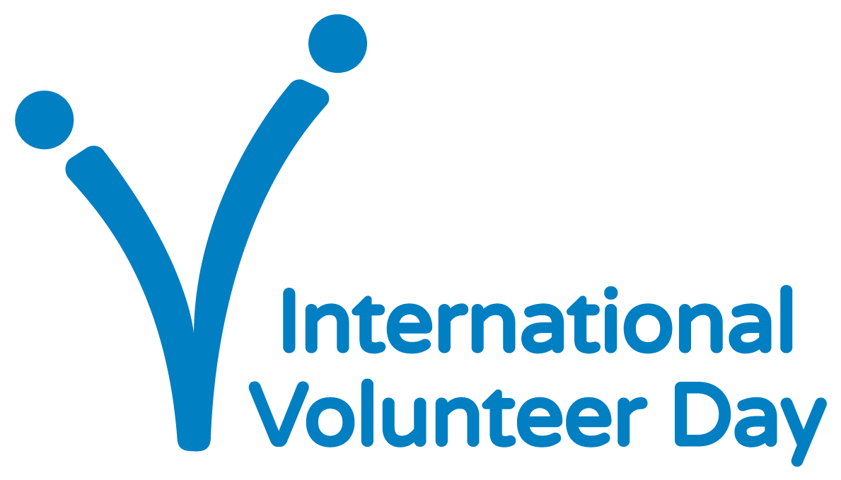 International Volunteer Day logo in blue